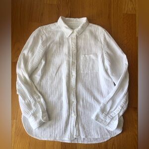 J. Crew White double gauze button up shirt